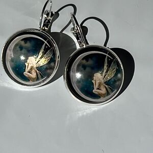 Moon Fairy Glass Dome Earrings